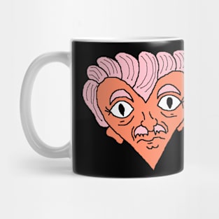 heart shaped face man Mug